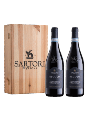 Sartori kinkekast(puidust) 2 x Valpolicella Ripasso Regolo