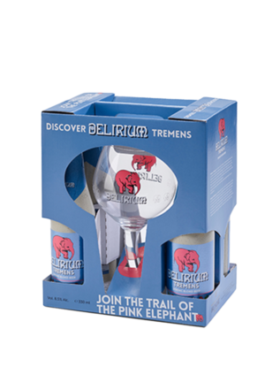 Delirium Tremens kinkekomplekt 8,5% 4x0,33L kl.pdl + Klaas